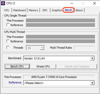 컴퓨터 사양 확인 CPU-Z CPU 벤치