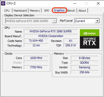 컴퓨터 사양 확인 CPU-Z 그래픽카드