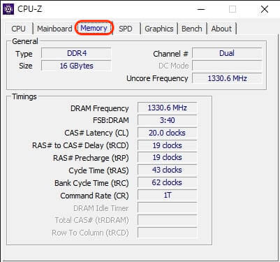 컴퓨터 사양 확인 CPU-Z 램