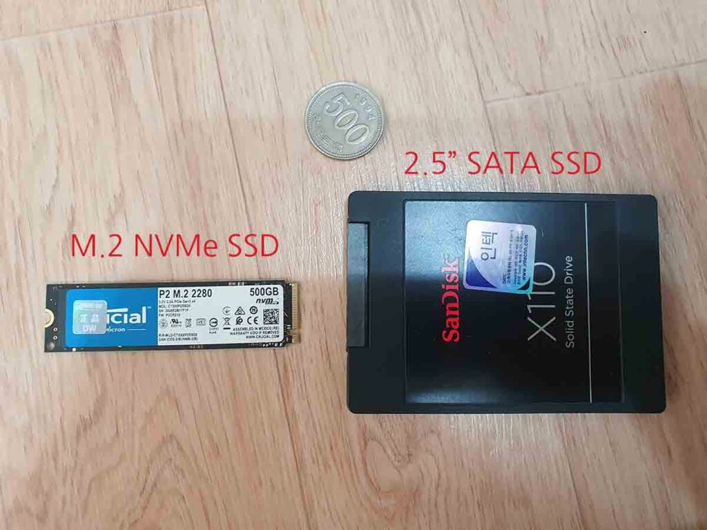SSD 추가 설치 M.2 SATA 크기차이
