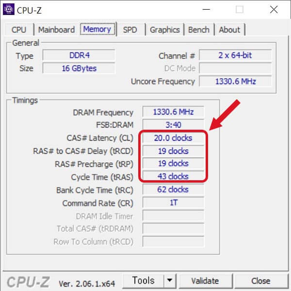램 오버 클럭 방법 CPU-Z확인